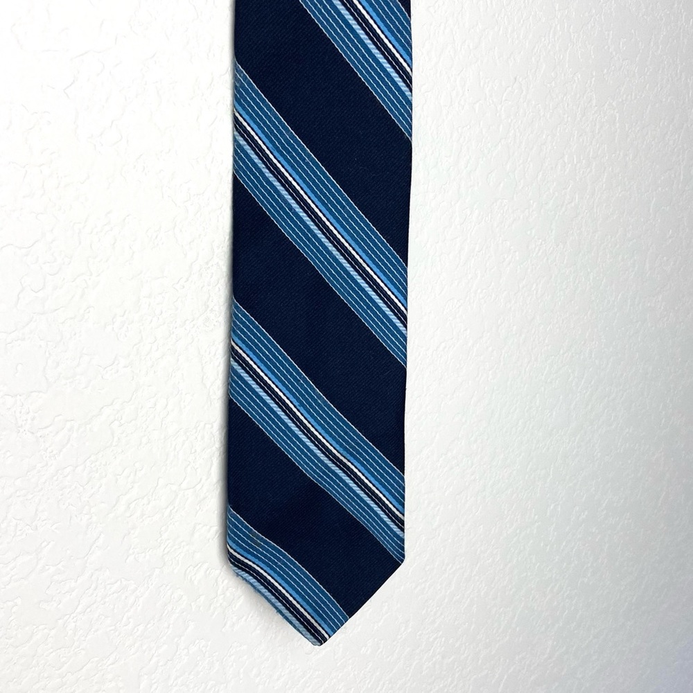 Givenchy Navy and Light Blue Striped Tie